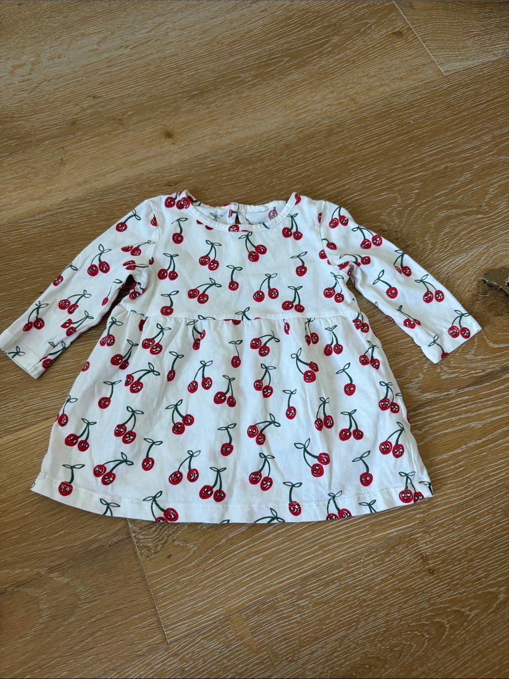 Stella McCartney Girls White Cherry Print Long-Sleeve Dress